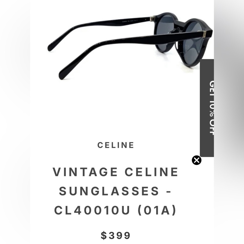 CELINE  Black Sunglasses with Gold Accents - Picture 10 of 10